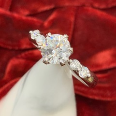 Pt900 プラチナ900 ダイヤモンドリング 1ct UP 5.2g 鑑定書付 - 指輪