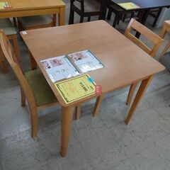 J8085 NITORI ニトリ ダイニングテーブルセット 椅子2脚付き オーク75