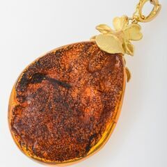 K18 琥珀・ダイヤモンド ペンダント 品番a23-80-遊戯王OCG デュエル