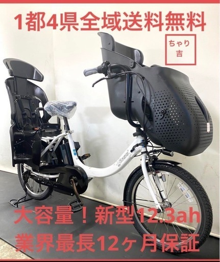 1都4県全域送料無料　業界最長12ヶ月保証　電動アシスト自転車　ヤマハ　パスキッスミニアン　新型　20インチ 子供乗せ　白色　g831