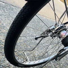 【27インチ自転車】内装3段変速、LEDオートライト　前後タイヤ、前カゴ新品