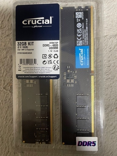 crucial デスクトップ用　メモリ　DDR5 32GB(16GB×2)