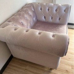 高級ベルベッドソファー　フレンチシャビー