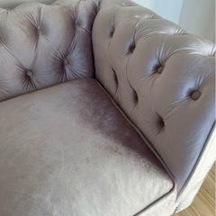 高級ベルベッドソファー　フレンチシャビー