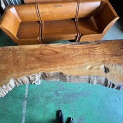 ｟３５｠センターテーブル　一枚板　アンティーク　昭和レトロ