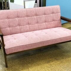 J1511 福岡 大川家具 関家具 合皮 ファブリック コンビ2人掛けソファ 