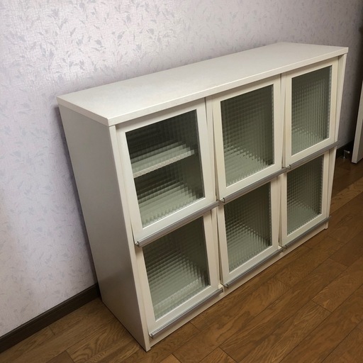 レコードラック 本棚 収納 6枚フラップ チェスト キャビネット