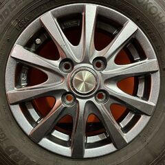 【YOKOHAMA iG91 145/80R12 80/78N LT】スタッドレス【GRASS 12インチ 4J4HPCD100+42】バリ溝 軽バン 軽トラ ハイゼット等　(KTM117)