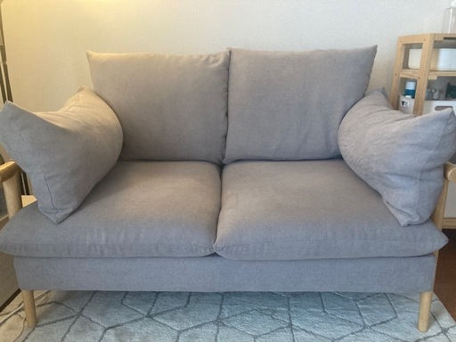 ソファー　2人掛けソファ　Emma エマ　ファブリック　グレー ソファ g135002]【単品】Emma 2人掛けコンパクトソファ 2人掛けソファー