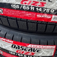新商品！24年製トーヨータイヤ155/65R14スタッドレスタイヤOBSERVE GIZ3 新品4本 作業代、消費税、廃タイヤ代、全て込み31900円！