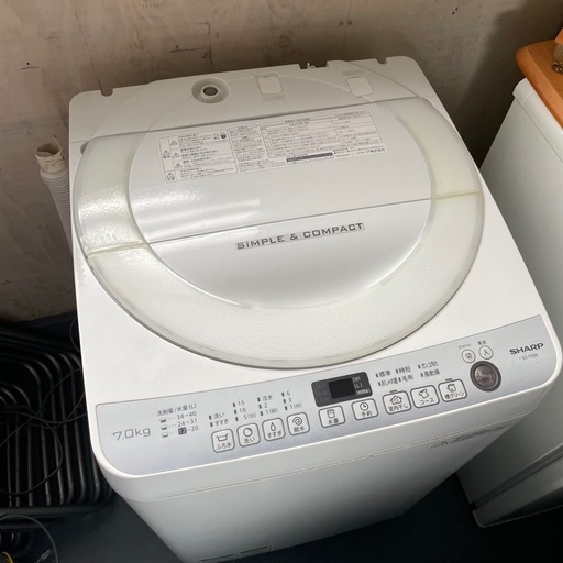 SHARP シャープ 7kg 全自動洗濯機 ES-T709-W ホワイト 2016年製 ヤマダ電機オリジナルモデル