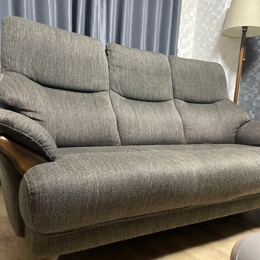 グレー ファブリック 3人掛けソファ ニトリ ファブリックソファ 3人