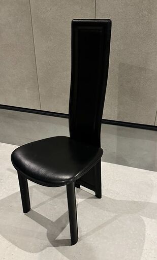 大塚家具 ダイニングチェア 4脚セット 黒革 福岡県小郡市引取り限定【大塚家具 高級ダイニングチェア4脚セット】黒 皮