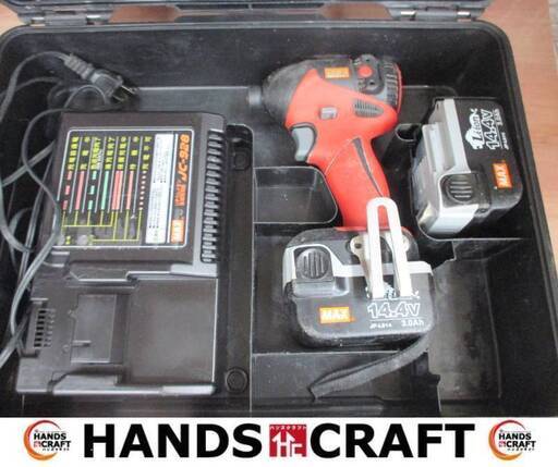 MAX マックス PJ-1D144B2C インパクトドライバ 中古品 バッテリ14.4V 3.0Ah二個/充電器付き 【ハンズクラフト宜野湾店】
