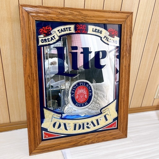 ミラー/鏡 Miller Lite BEER ON DRAFT