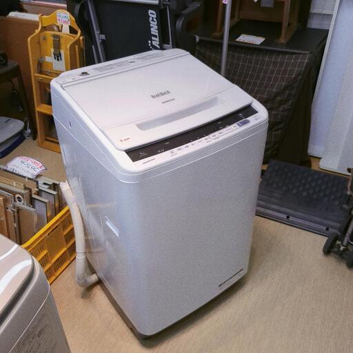 HITACHI☆全自動洗濯機☆BEAT WASH 8㎏☆BW-V80CE6,☆2018年製,ホワイト☆動作OK(保証３ヵ月）・清掃済み☆中古品☆【こちらは店舗です。浜村鹿野温泉ICから3分 買取本舗 宮本リサイクル 営業時間9～19時 定休日水曜のみ←連絡できませんm(_ _)m】