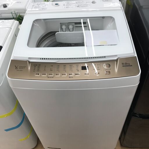 ★ジモティ割あり★ ヤマダ 洗濯機　YWM-TV80G1 8.0kg 年式2021 動作確認／クリーニング済み KJ6038