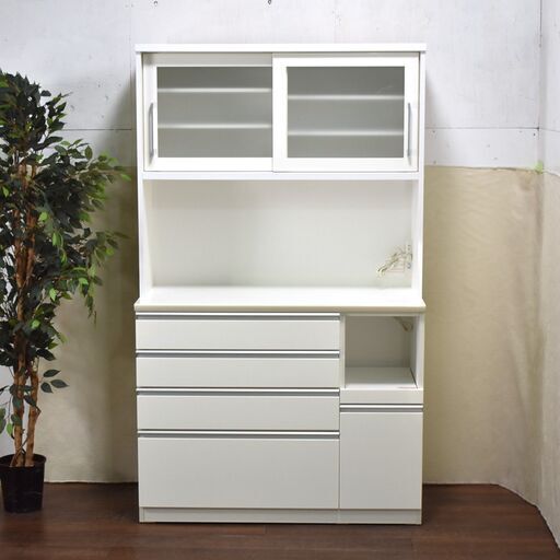 【9/26受渡終了】≪yt1587ジ≫ ニトリ 食器棚 レジューム120 幅120cm RESUME 120-TG-S 120-SH-R 2020年製 キッチンボード/カウンター/中古家具/宮城県仙台市 60831-01