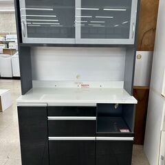 ☆ジモティ割あり☆ 高橋木工 レンジボード グレー H195×D51×W120.3 