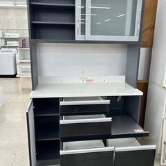 ☆ジモティ割あり☆ 高橋木工 レンジボード グレー H195×D51×W120.3 