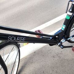 27インチ パンクしにくい自転車 SOURIRE 黒 変速なし ライト付き 札幌市 平岸店