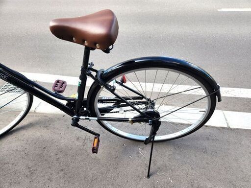 27インチ パンクしにくい自転車 SOURIRE 黒 変速なし ライト付き  