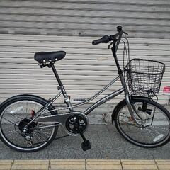 美品☆Welby[ウェルビー]rivage(リバージュ)20吋 コンパクト自転車 外装6段(ダークグレー)