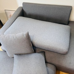 【限定値下げ】【状態良】2人掛けカウチソファー　グレー　