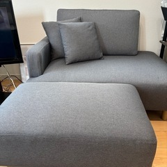 【限定値下げ】【状態良】2人掛けカウチソファー　グレー　