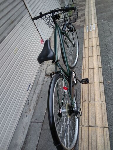 LOUVRE[ルーブル]27吋 シティサイクル 外装6段/グリーンXブラック  