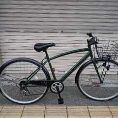 LOUVRE[ルーブル]27吋 シティサイクル 外装6段/グリーンXブラック