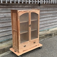 昭和 レトロ 古家具 木製棚 キャビネット 収納棚 食器棚 フリー棚 ビンテージ m*d様 【O-1672】食器棚 水屋 収納棚 キャビネット 昭和レトロ 古道具