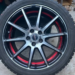 ヨコハマ　215/45R17  アルミ付きスタッドレスタイヤ　4本セット PCD100 5穴　