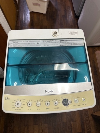 2019 ハイアール洗濯機 5.5kg モデル: JW-C55A (購入者決定)