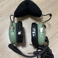 David Clark ヘッドフォン 緑色 マイク付き　H10-13.4 David Clark パイロットヘッドセットH10-13.4