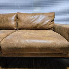 【極美品】関家具 プルート PLUTO ソファ 2.5人掛け ソファ ローソファ スーパー レザーテックス CRASH 