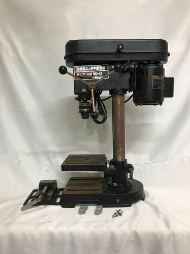 【北見市発】新興製作所 卓上ボール盤 SD-13 1990年製 黒 工具 DIY 木工 (D6010mkmY)