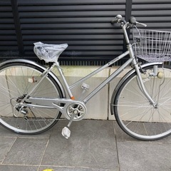 27インチ自転車】外装6段変速付 チェーン、前カゴ、サドル新品❗️若林