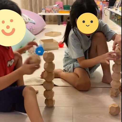 新品 ジモティ特価 】日本製国産ヒノキの知育玩具 18面体脳トレ積み木