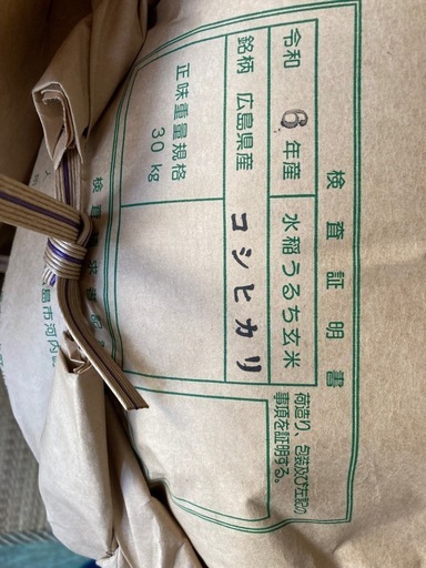 広島県河内産コシヒカリ　新米　令和6年産