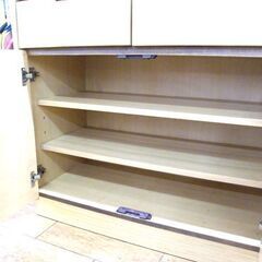 食器棚 幅90×奥43×高160 キッチン収納 収納家具 引出し 大