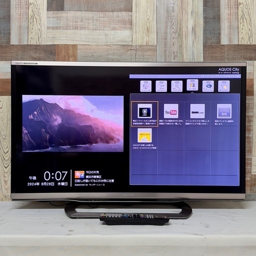 即日受渡❣️SHARP クアトロンパネル 40型 3D対応 YouTube、U-NEXT視聴可能 19500円