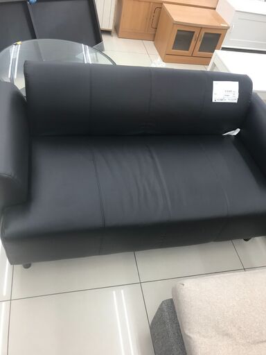 ★ジモティ割あり★  2人掛けソファ ブラック H72×D74×W145 クリーニング済み HJ4275