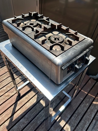 マルゼン　2口コンロ　LPガス　作業台付き