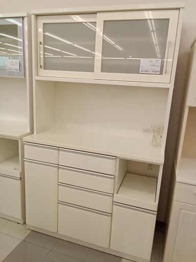 ★ジモティ割あり★  レンジボード ホワイト H200×D51×W120 クリーニング済み TC1212
