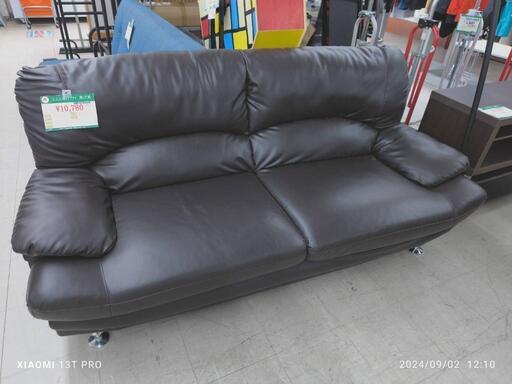 ★765　2.5人掛けソファ　焦げ茶　【リサイクルマート宇宿店】