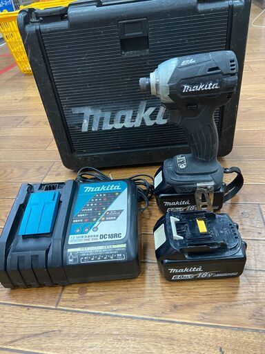 【中古】【動作OK】【店頭引取限定】マキタ MAKITA  18V充電式インパクトドライバ  TD148D 充電器・バッテリー２個付　24,200円（税込）