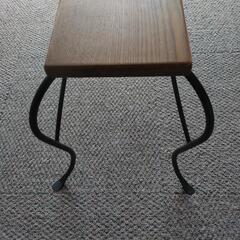 【ほぼ新品】猫脚ベンチ　タモ材＆アイアン