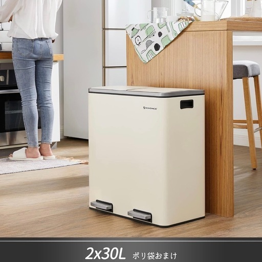 定価2.1万！SONGMICS ゴミ箱 分別 2連 ふた付き