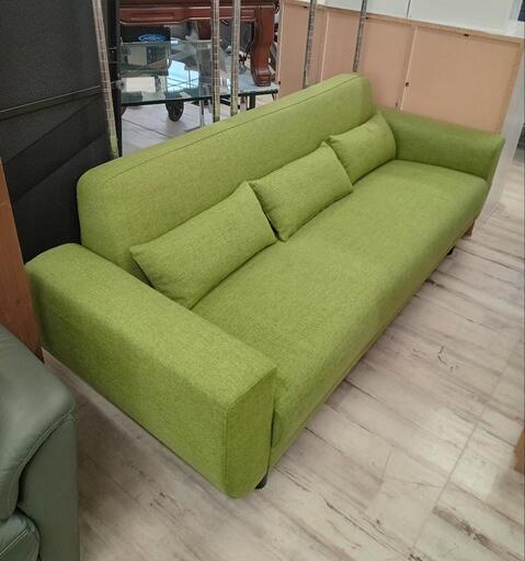 ★ 展示品❗  3人掛けソファ  ファブリック  クッション3個付き 【定価37990円】自社配送時代引き可※現金、クレジット、スマホ決済対応※